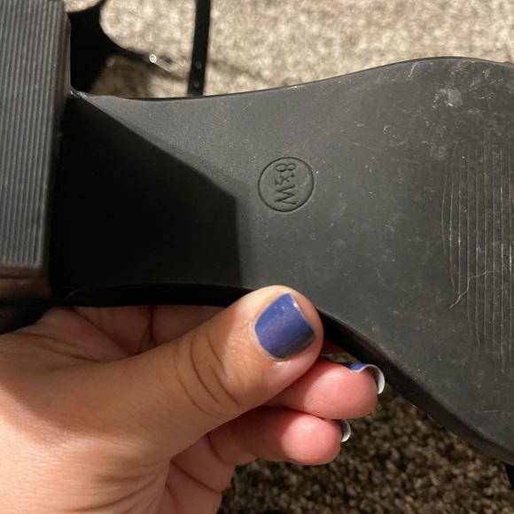 Elegant Black Women's Block Sandal Heels - Picture 3 of 5